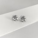 Brinco Solitario Zirconia 8mm Prata 925