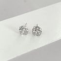 Brinco Solitario Zirconia 6x6mm Prata 925