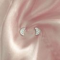 Brinco Lua com Zirconia Prata 925