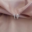 Argola Grande Triangular com Zirconia Prata 925