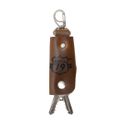 Chaveiro masculino de couro R XV ROTA79 cor wisky 