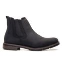 Botina Masculina Chelsea Casual Couro Legítimo Preto Carvão