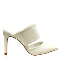 Scarpin Off White Salto Fino Couro