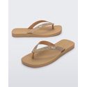 Melissa Flip Glitter Champanhe Solado Camel