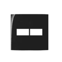 Placa 4x4 de 2 Postos Clean Preto Fosco Margirius
