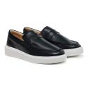 Sapato Masculino Mocassim Master Couro Preto Sola Alta Branca Berlutini 