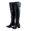Botas Femininas Over The knee Lirom Em Couro Legitimo Preto