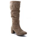 Botas Femininas Cano Enrugado Lirom Cano Alto Camurçada 