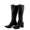 Botas Femininas De Montaria Lirom Cano Alto Com Salto Em Couro Legitimo Preta
