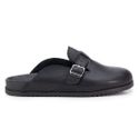 Birken Amanay – Couro Preto com Tira Preta e Fivela Prateada