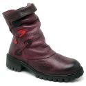 Bota Com Sola de Borracha Preto Em Couro Graxo Açai/Plume Jaboticaba/Plume Marinho/Plume Tomate