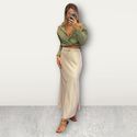 Saia Cetim Midi Creme