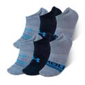 Meia Unissex Under Armour Essentials Invisivel - Pacote com 6 pares - Azul
