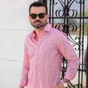 Camisa Stefano Linho Irlandês Rosa
