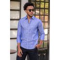 Camisa Stefano Linho Irlandês Azul 