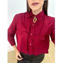 Camisa Cropped Bruna Cherry Red
