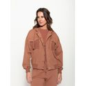 Jaqueta Moletom Detalhe Canelado Biamar - Mocha Mousse