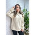 Blusa Trico Detalhe Punho Biamar Bege