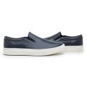 Sapato Loafer Guitte Iate Azul Marinho Couro Legítimo