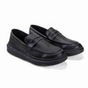 Sapato Loafer Guitte Slip Sintético Preto Sola Preta Couro