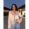 Blusa Acetinada Areia Lilian