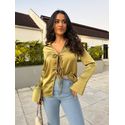 Blusa Acetinada Verde Lilian