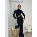 Vestido Midi Modal Preto Orleans