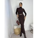 Vestido Midi Modal Marrom Orleans