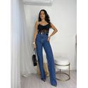 Calça Wide Leg Sofi Escura