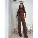 Calça Alfaiataria Wide Leg Marrom Tuty