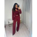 Calça Alfaiataria Wide Leg Vinho Tuty
