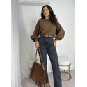 Blusa Tricot Marrom Wendy