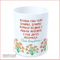 Caneca Oficial Cora Coralina - Flores - Branca