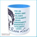 Caneca Rosa Luxemburgo Por um Mundo - Azul Claro