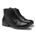Bota Saara Retro em Couro - Preto