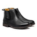 Bota Chelsea Saara em Couro - Preto