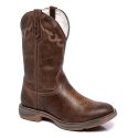 Bota Texana Western Bico Redondo em Couro 