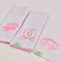 Paninho de Boca Bebê Fralda Coisas de Princesa Rosa 3 Peças