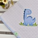 Manta Bebê Piquet Dino Azul