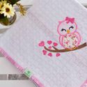 Manta Bebê Piquet Corujinha Pink