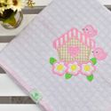 Manta Bebê Piquet Casinha de Passarinhos Rosa