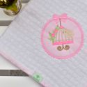 Manta Bebê Piquet Passarinho Livre Rosa