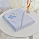 Toalha Bebê Quadrada Com Forro e Capuz Pipa Azul