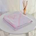 Toalha Bebê Quadrada Com Forro e Capuz Carruagem Rosa