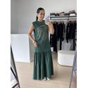 Vestido longo algodao Cavado-Verde