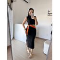 Vestido Canelado Muscle Tee Mariana Preto
