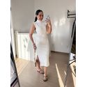Vestido Canelado Muscle Tee Mariana Branco Off