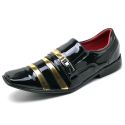 Sapato Social Masculino Top Franca Shoes Verniz Preto / Dourado