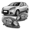 Farol Sandero 2012 a 2014 Máscara Cinza 