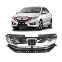 Grade Honda City 2015 á 2017 Preto C/ Friso Cromado 